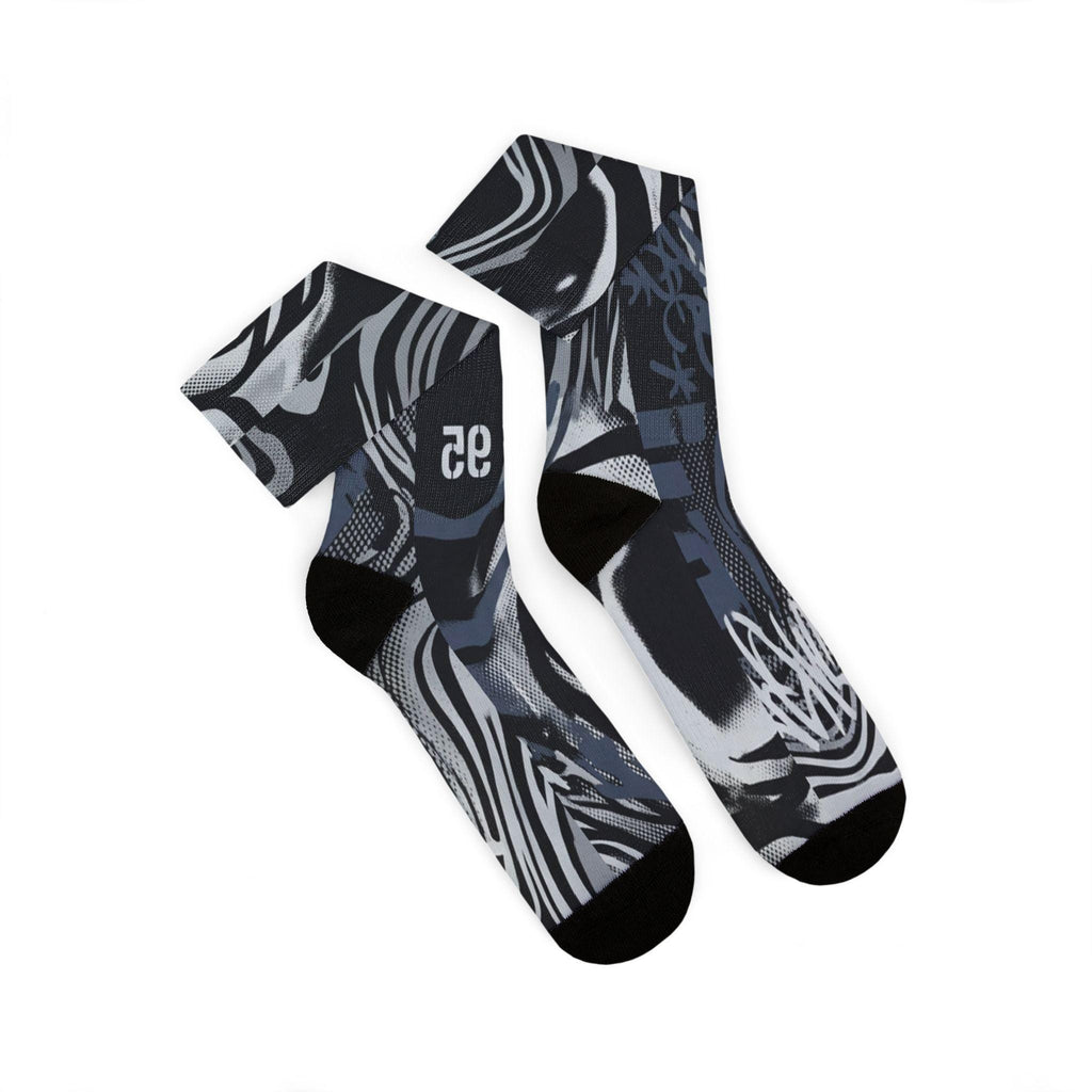 Palace x Air Max 95 Inspired Crew Socks – Metallic Silver Off Noir Cement Grey