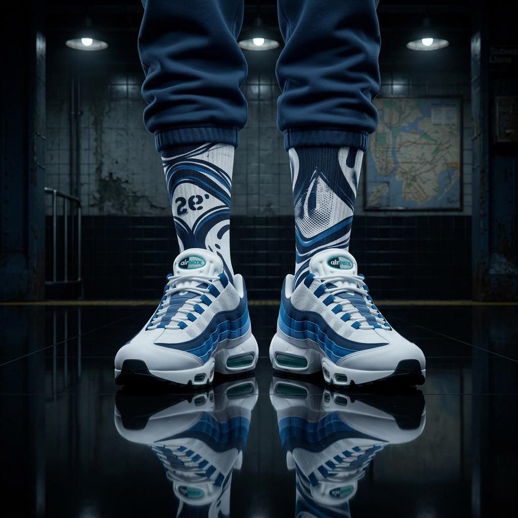 Matching Socks for Air Max 95 Big Bubble - Slate 2026 Inspired Design