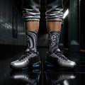 Palace x Air Max 95 Inspired Crew Socks – Metallic Silver Off Noir Cement Grey