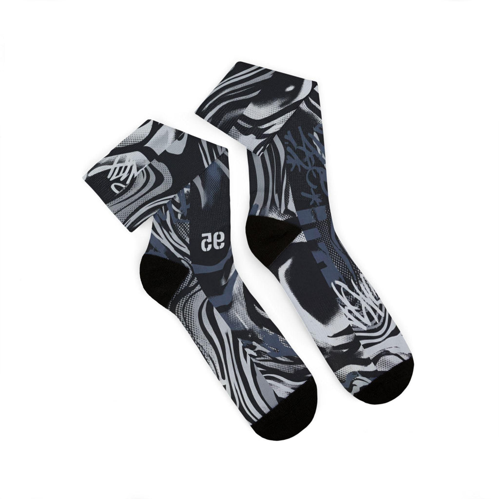 Palace x Air Max 95 Inspired Crew Socks – Metallic Silver Off Noir Cement Grey
