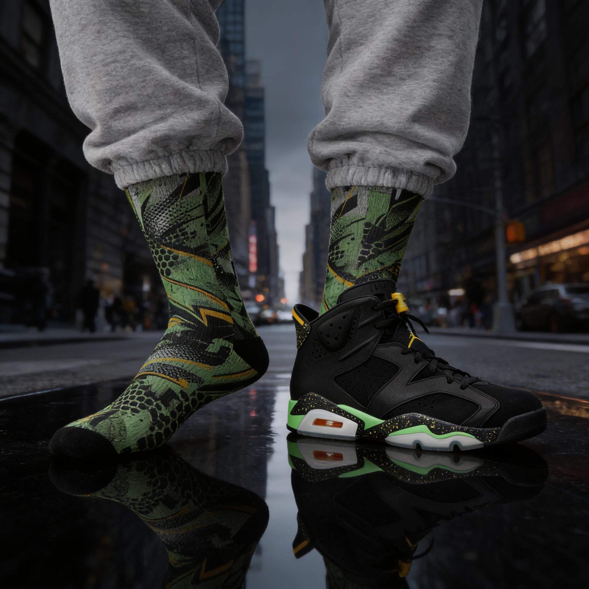 Matching Socks for Jordan 6 Retro Brazil World Cup Inspired Design