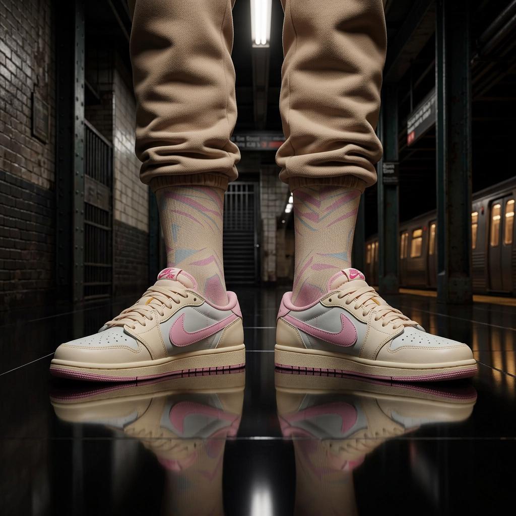 Travis Scott Shy Pink Inspired Crew Socks: Cactus Jack Streetwear Apparel