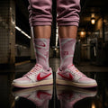 Travis Scott Inspired Crew Socks: Sail Tropical Pink Design, Cotton Blend Comfort