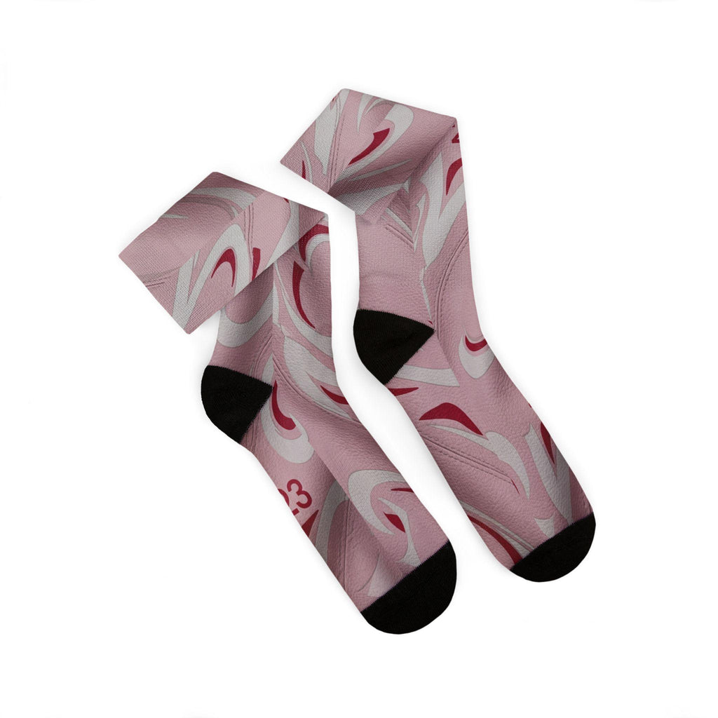 Travis Scott Inspired Crew Socks: Sail Tropical Pink Design, Cotton Blend Comfort