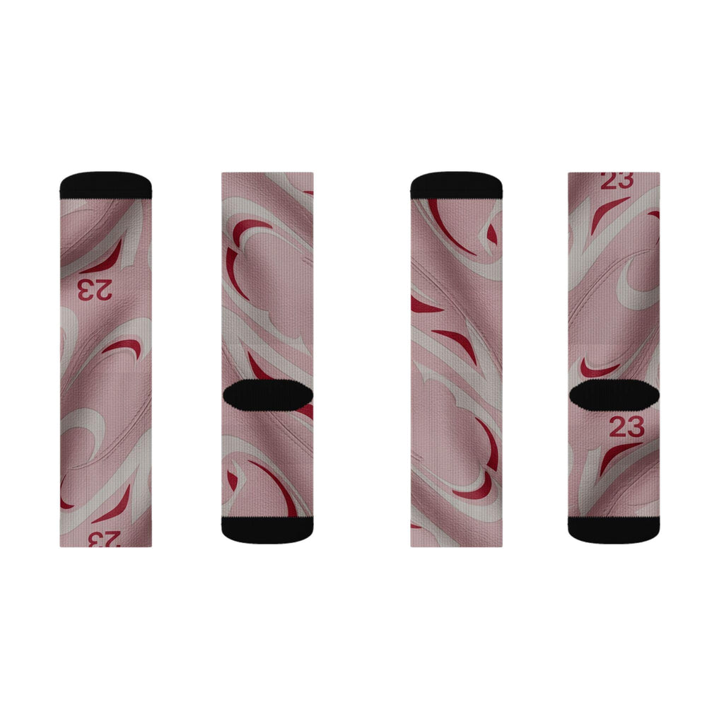 Travis Scott Inspired Crew Socks: Sail Tropical Pink Design, Cotton Blend Comfort