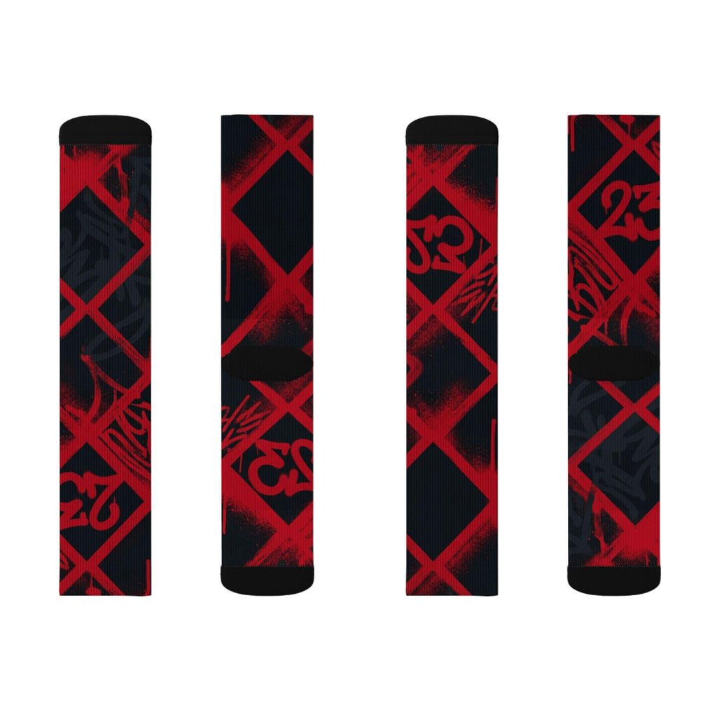 Matching Socks for Jordan 12 Retro Bloodline Off Noir inspired Design