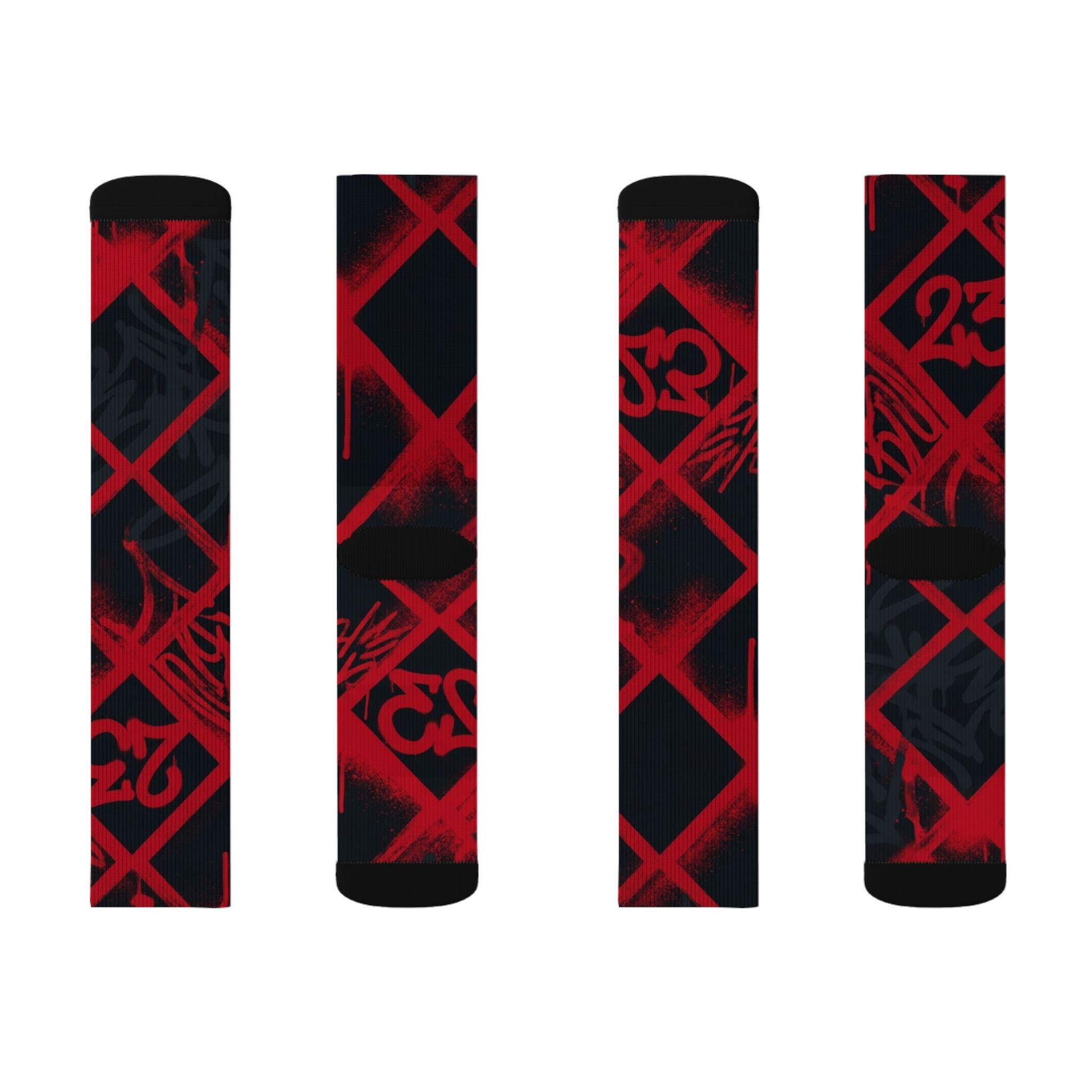 Matching Socks for Jordan 12 Retro Bloodline Off Noir inspired Design