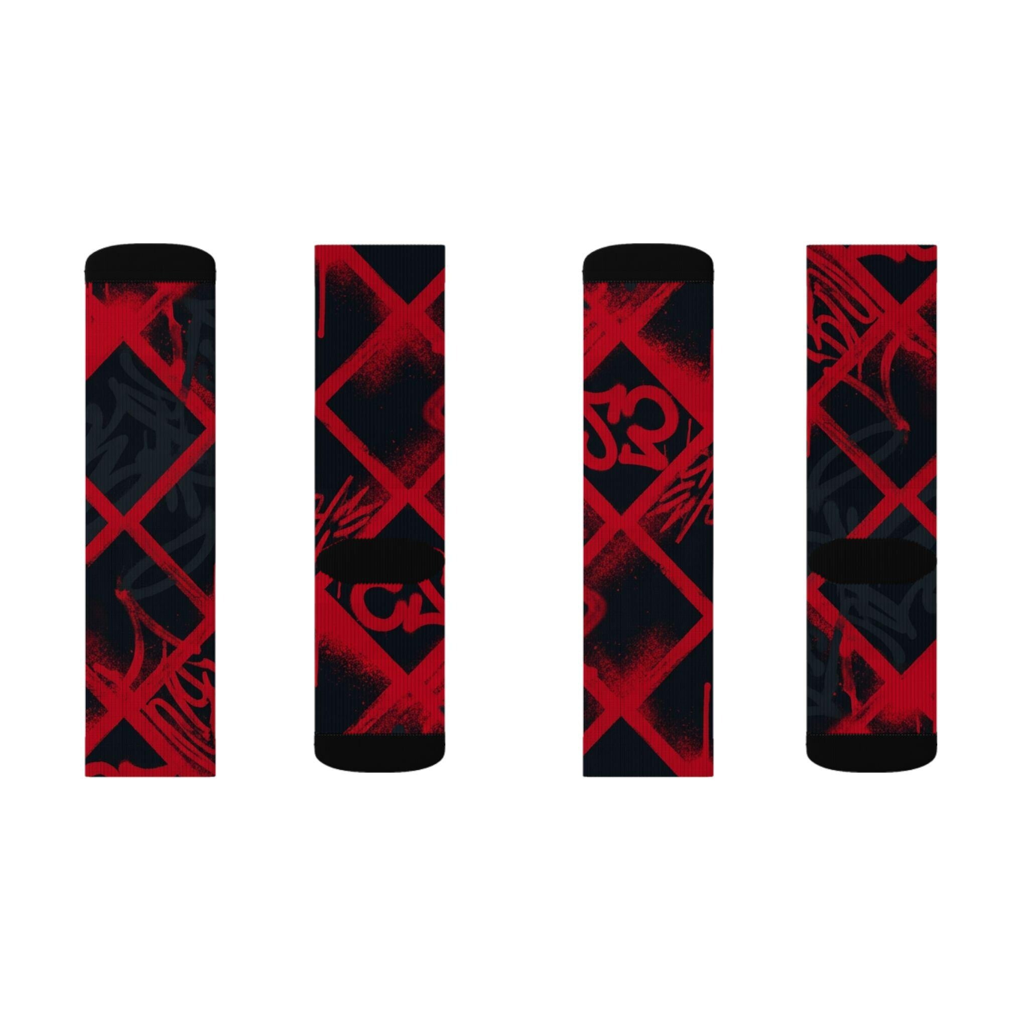 Matching Socks for Jordan 12 Retro Bloodline Off Noir inspired Design