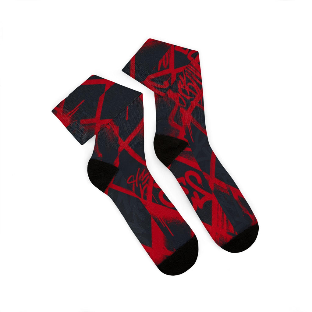 Matching Socks for Jordan 12 Retro Bloodline Off Noir inspired Design