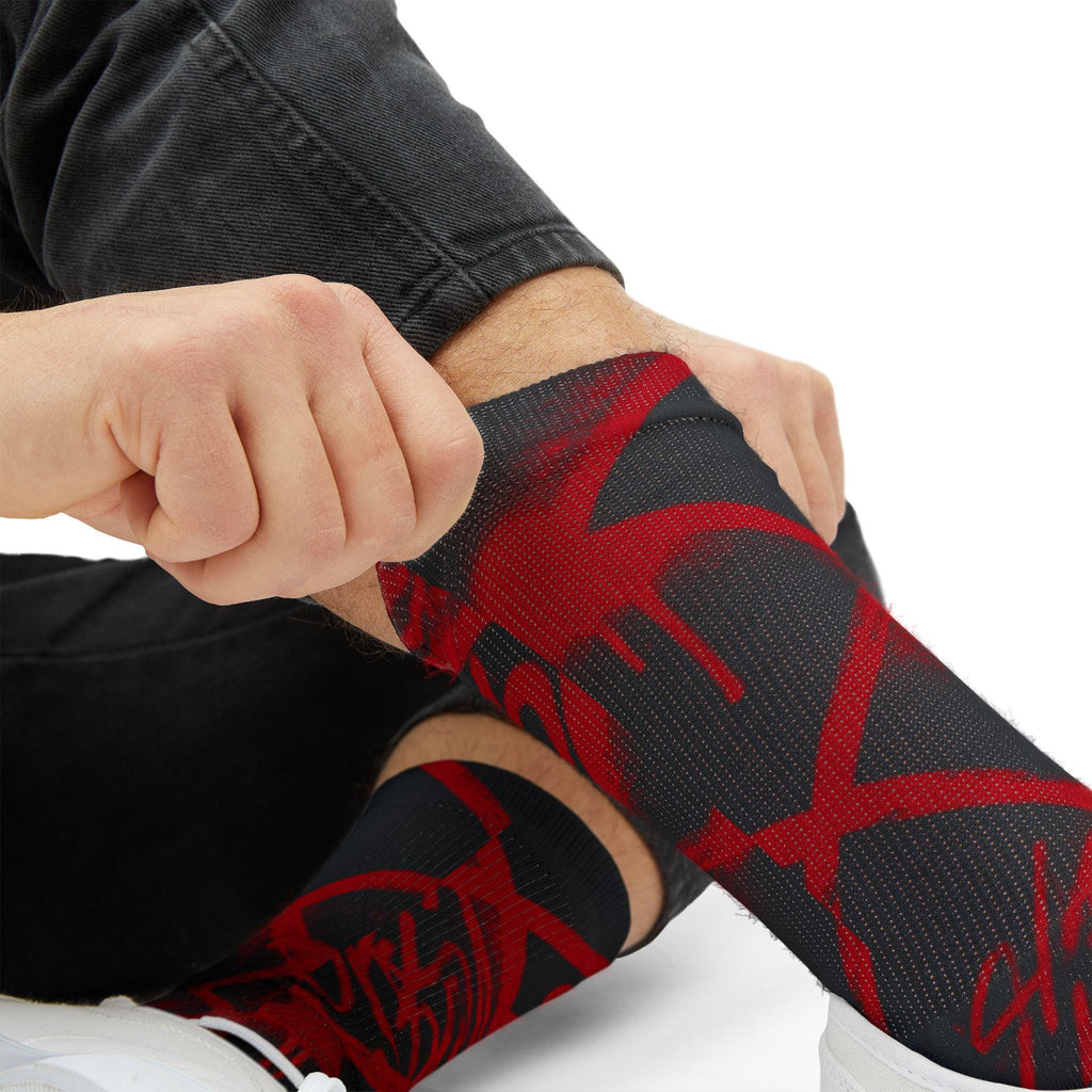 Matching Socks for Jordan 12 Retro Bloodline Off Noir inspired Design