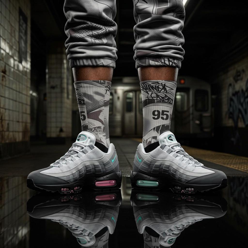 Matching Socks for Wmns Air Max 95 OG Pink Foam 2025 Inspired Design