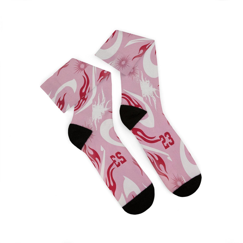 Travis Scott Inspired Crew Socks: Dusty Pink Cactus Jack Design