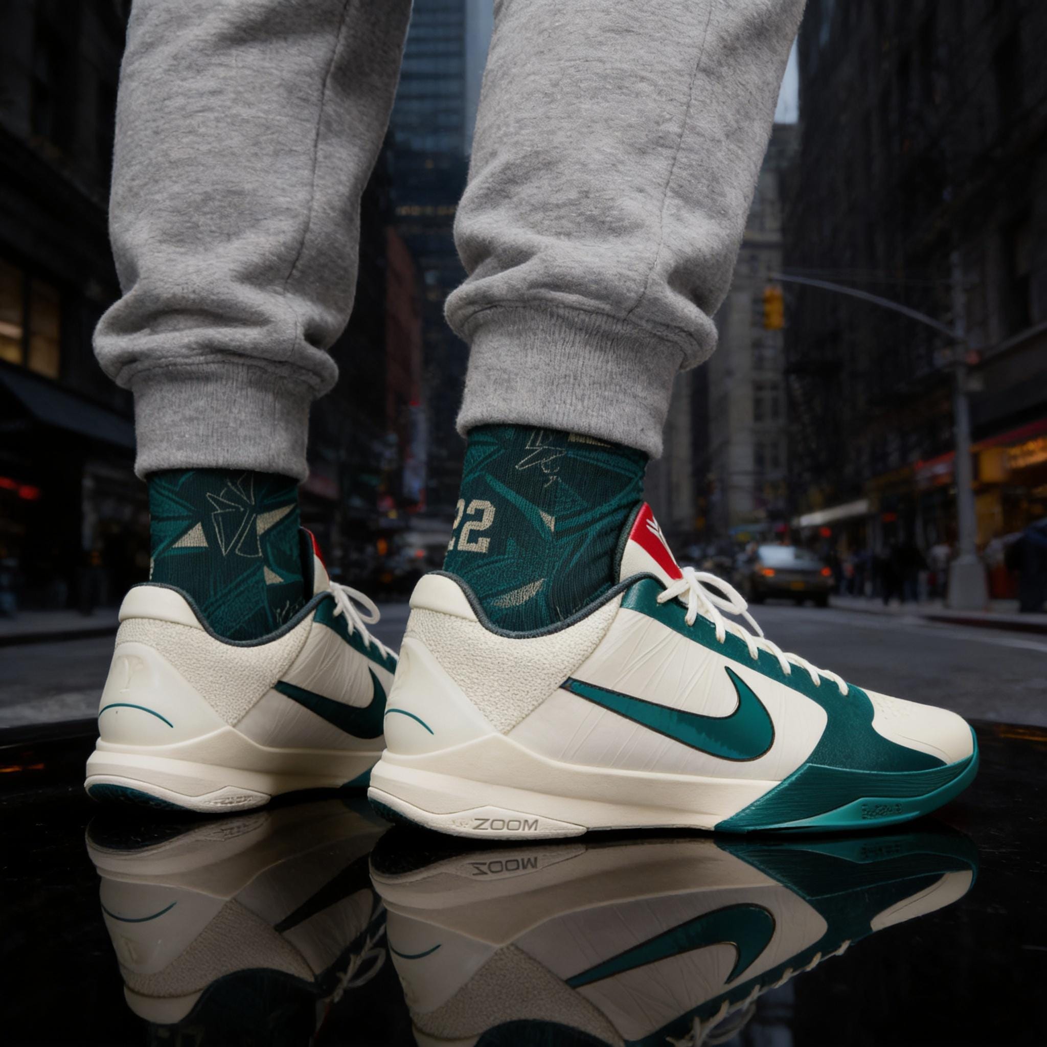 Matching Socks for Kobe 5 Protro Caitlin Clark Coconut Milk Inspired Design