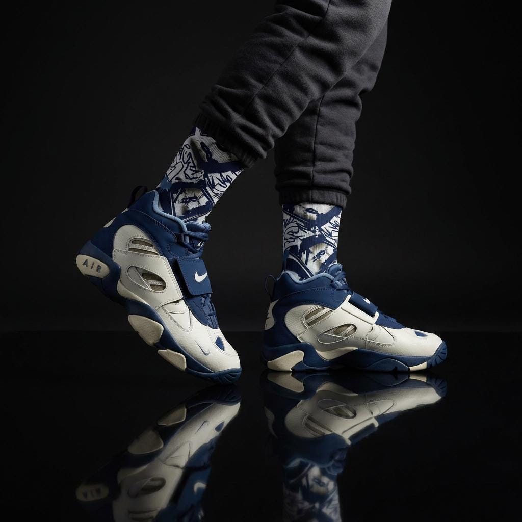 Matching Socks for Air Diamond Turf 2 Black Royal Inspired Design