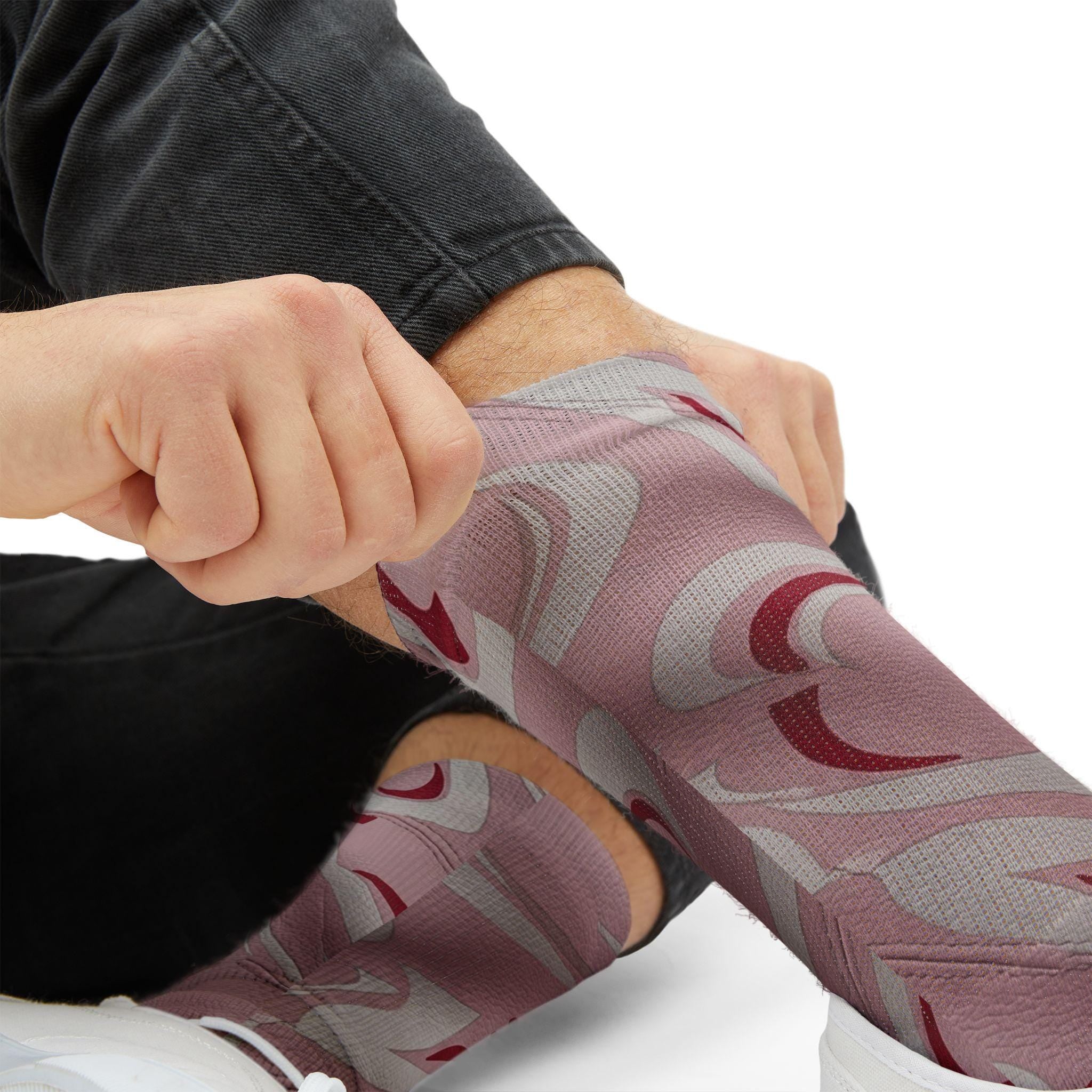 Travis Scott Inspired Crew Socks: Sail Tropical Pink Design, Cotton Blend Comfort