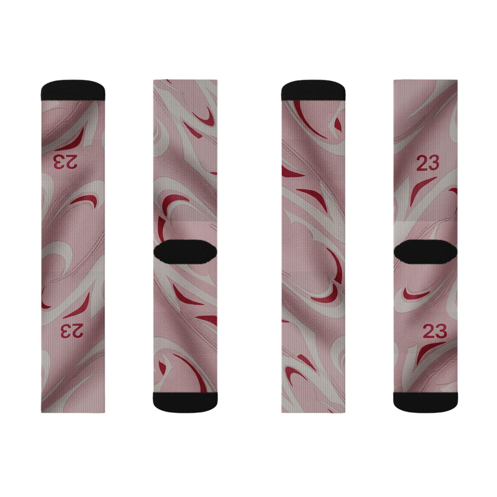 Travis Scott Inspired Crew Socks: Sail Tropical Pink Design, Cotton Blend Comfort