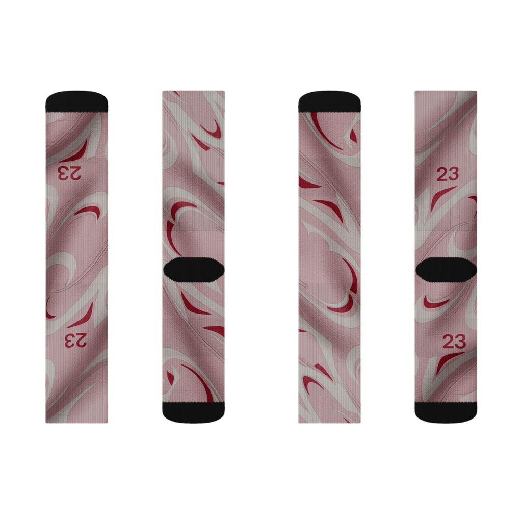 Travis Scott Inspired Crew Socks: Sail Tropical Pink Design, Cotton Blend Comfort