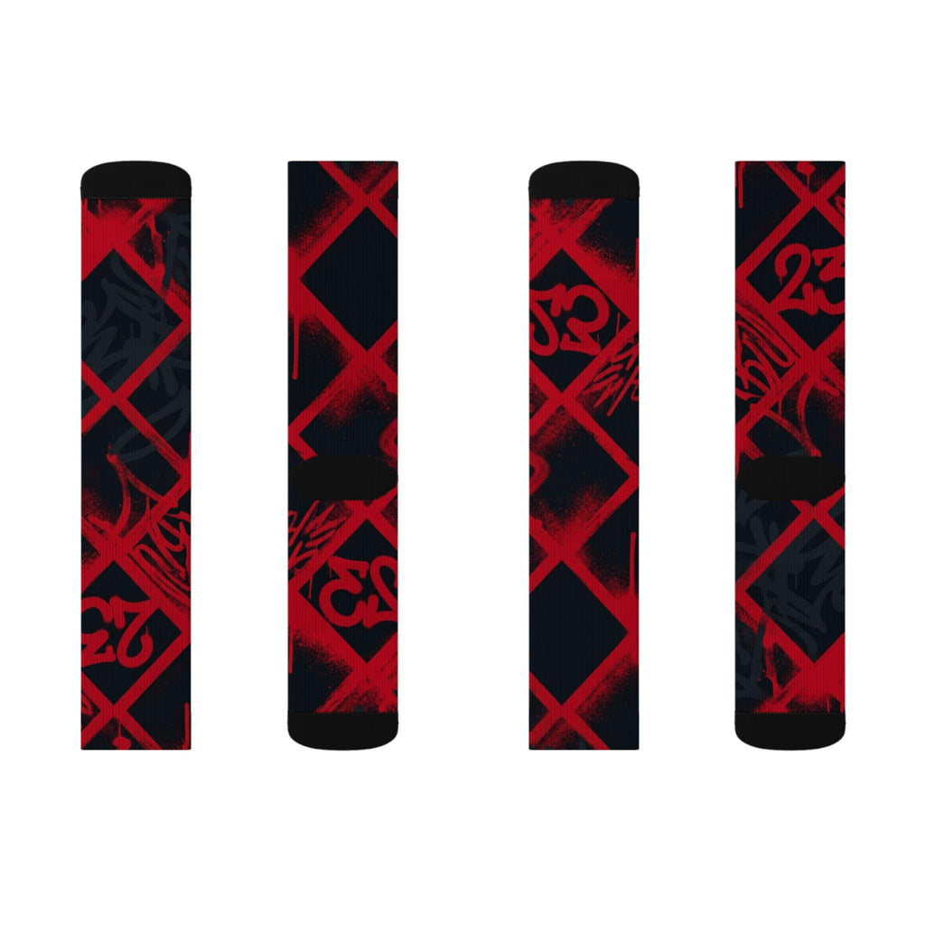 Matching Socks for Jordan 12 Retro Bloodline Off Noir inspired Design