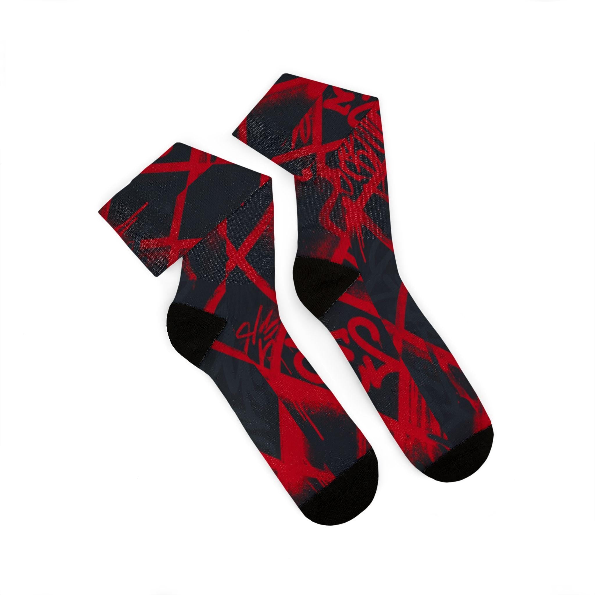 Matching Socks for Jordan 12 Retro Bloodline Off Noir inspired Design