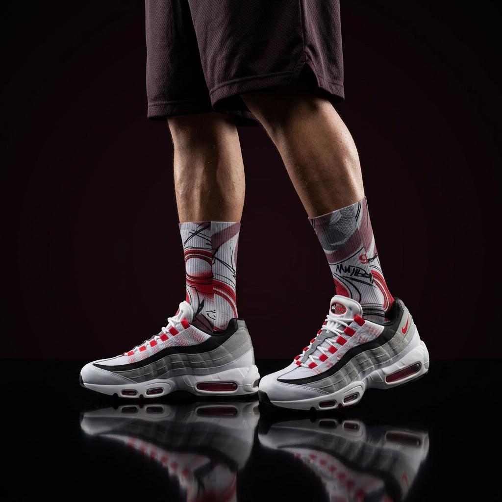 Matching Socks for Air Max 95 OG Comet Red 2026 Inspired