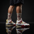 Nigel Sylvester x Jordan 4 Retro Inspired Socks: Brick After Brick Design