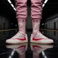 Travis Scott Inspired Crew Socks: Dusty Pink Cactus Jack Design