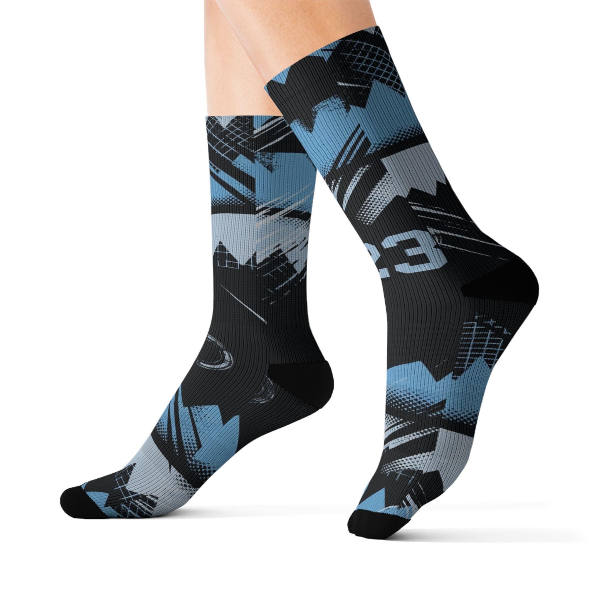 Matching Socks for Jordan 5 Retro Black Carolina UNC 2026 Inspired Design