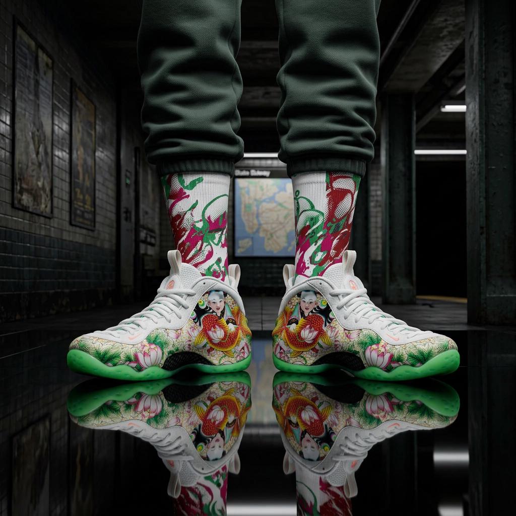 Matching Socks for Nike Air Foamposite One Pro 'TIANJIN 2.0' Tianjin