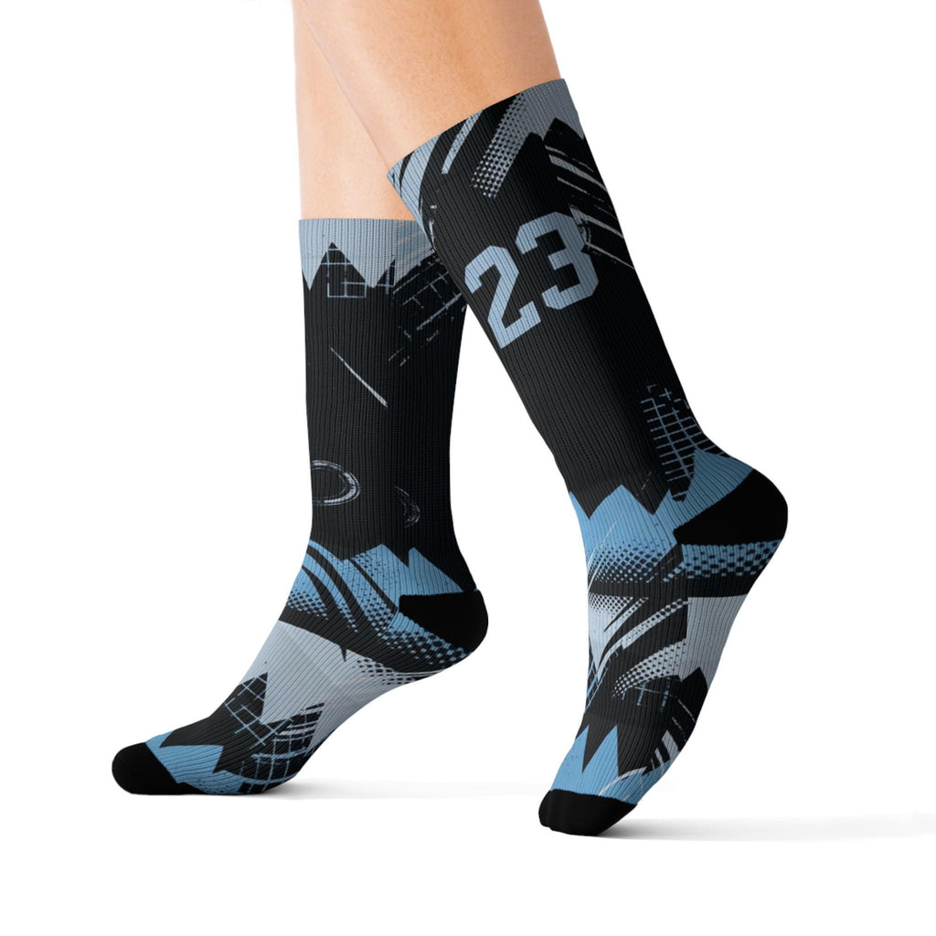 Matching Socks for Jordan 5 Retro Black Carolina UNC 2026 Inspired Design