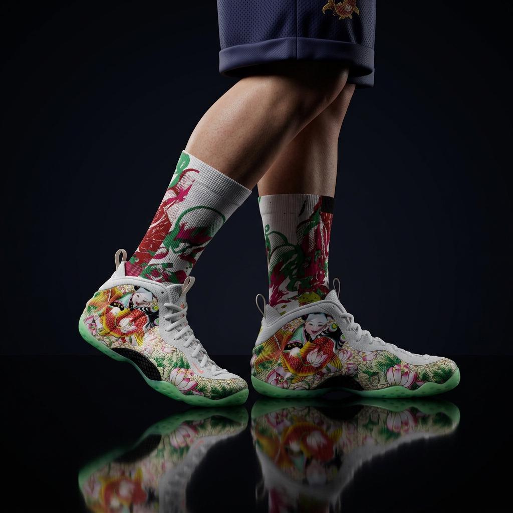 Matching Socks for Nike Air Foamposite One Pro 'TIANJIN 2.0' Tianjin