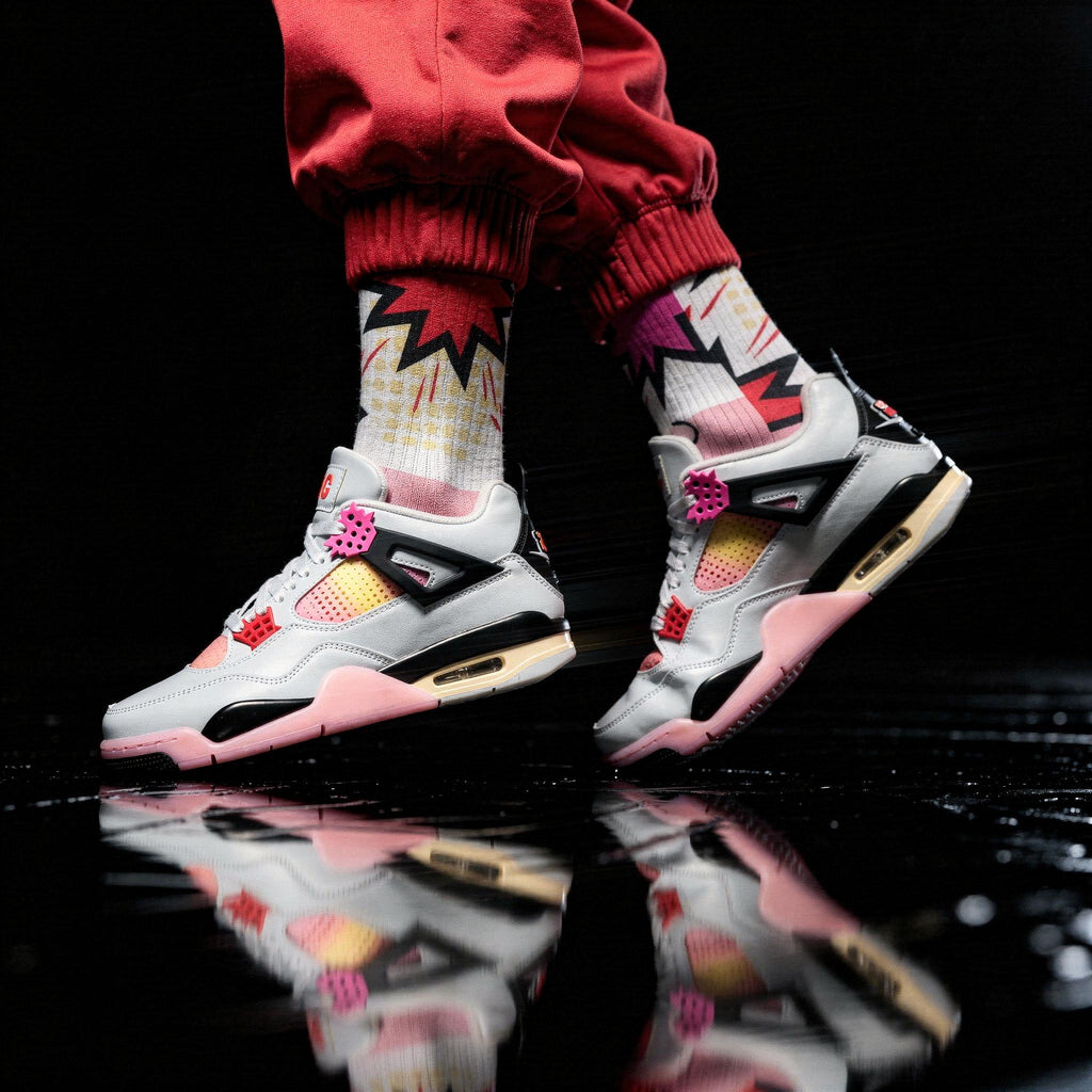 Matching Socks for Jordan 4 Retro Comic 5 Inspired Design