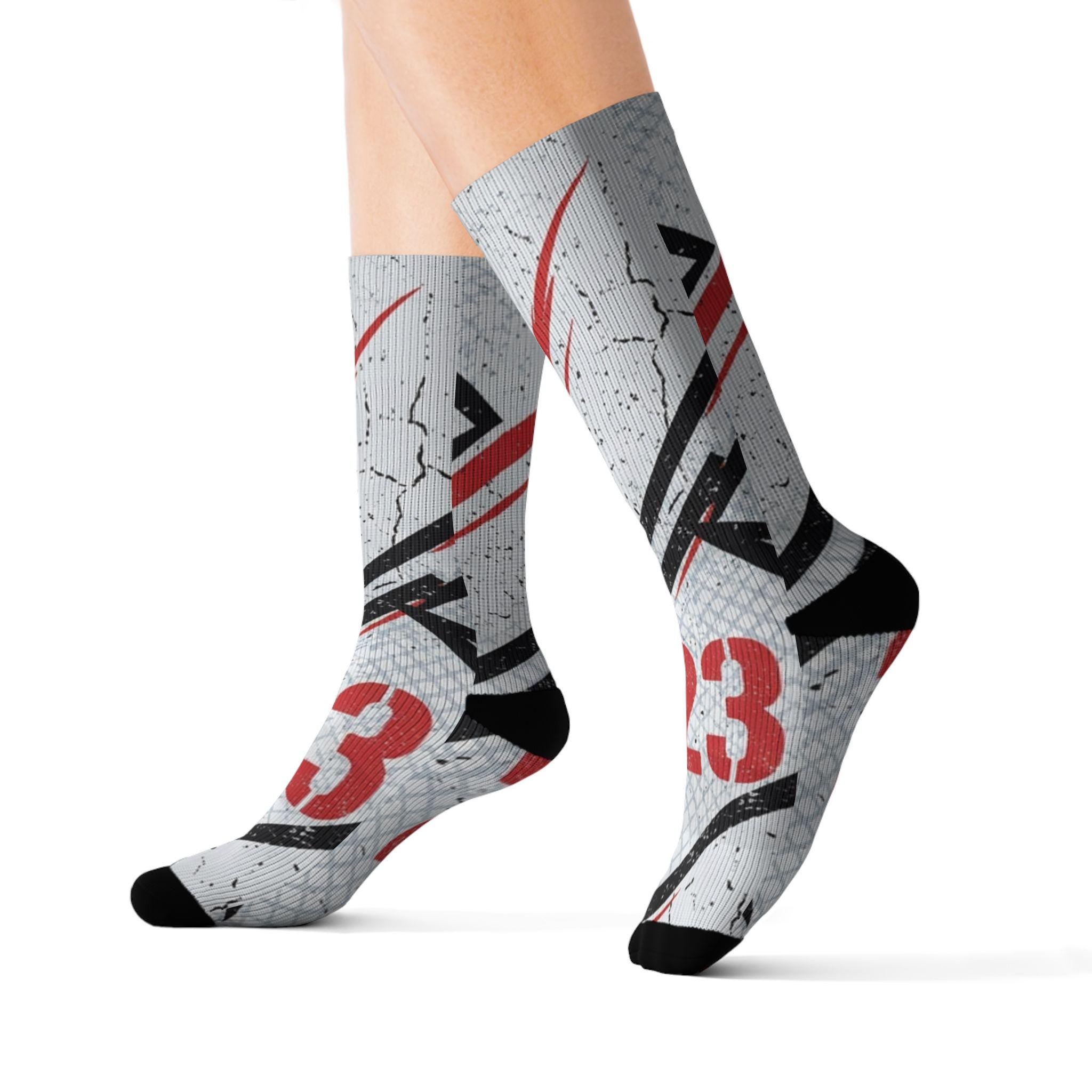 Matching Socks for Jordan 5 Retro Fire Red 2025 Inspired Design
