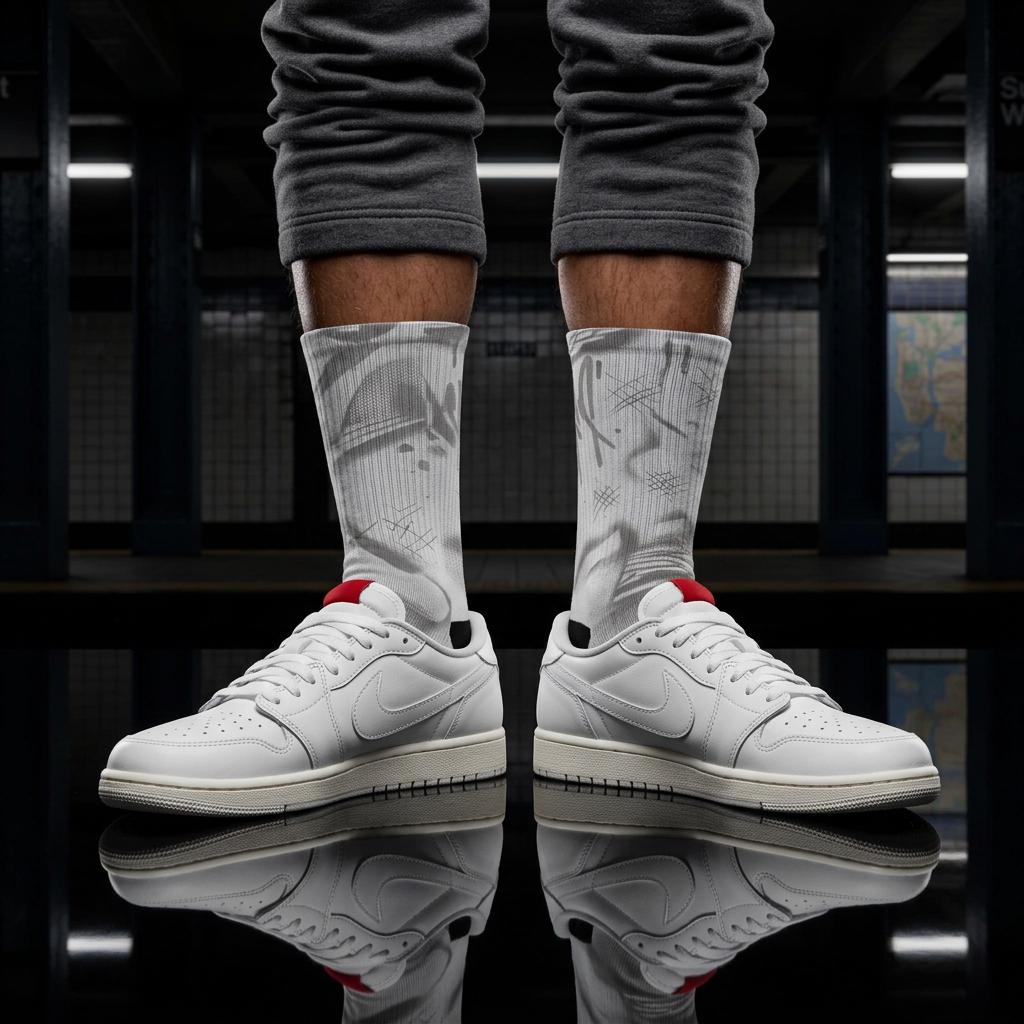 Matching Socks for Jordan 1 Retro Low OG Sail Inspired Design