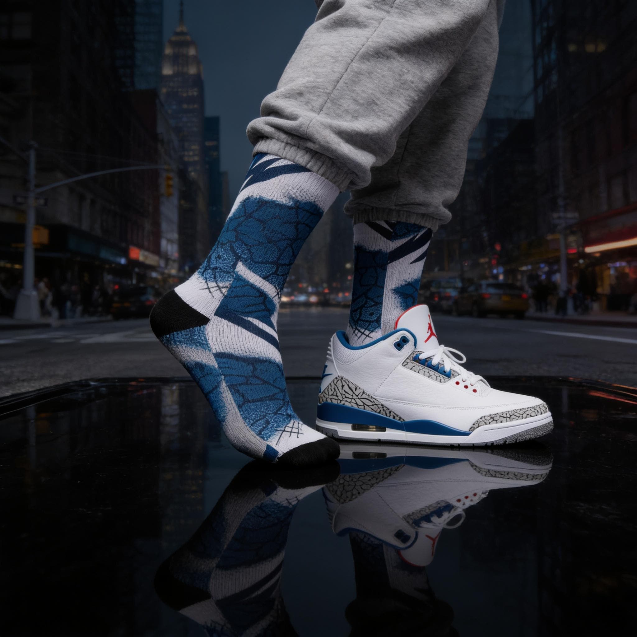 Matching Socks for Jordan 3 True Blue 2026 Inspired Design