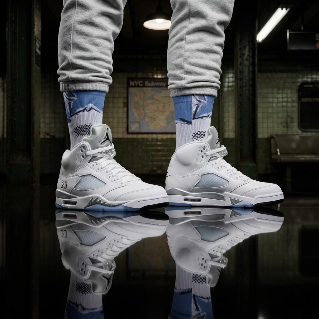 Matching Socks for Jordan 5 Retro White Metallic 2026 Low Protro Lord Of The Rings Inspired Design