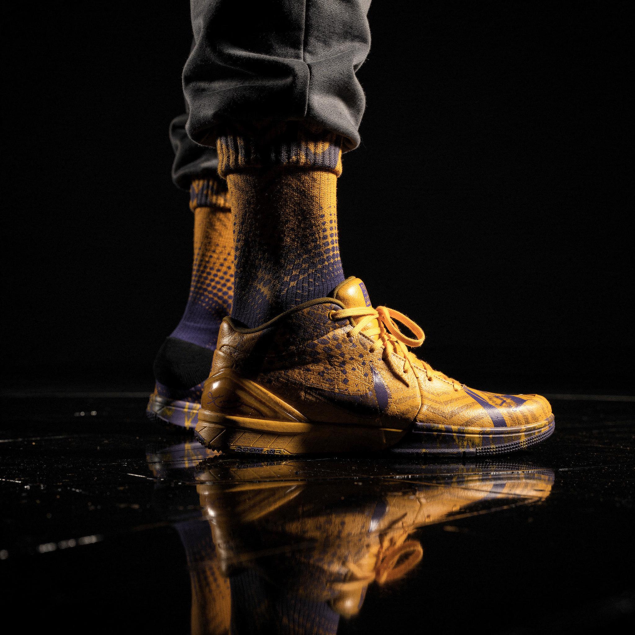 Matching Socks for Zoom Kobe 4 Protro Draft Day Pack - Lakers Inspired Design