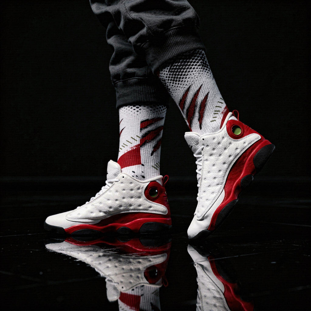 Matching Socks for Jordan 13 Retro Chicago 2026 Inspired Design