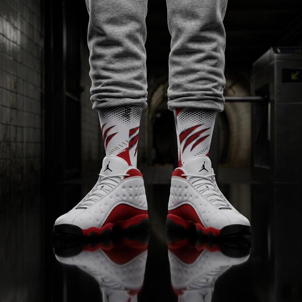 Matching Socks for Jordan 13 Retro Chicago 2026 Inspired Design