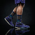Matching Socks for Jordan 4 Retro Lakers Inspired Design