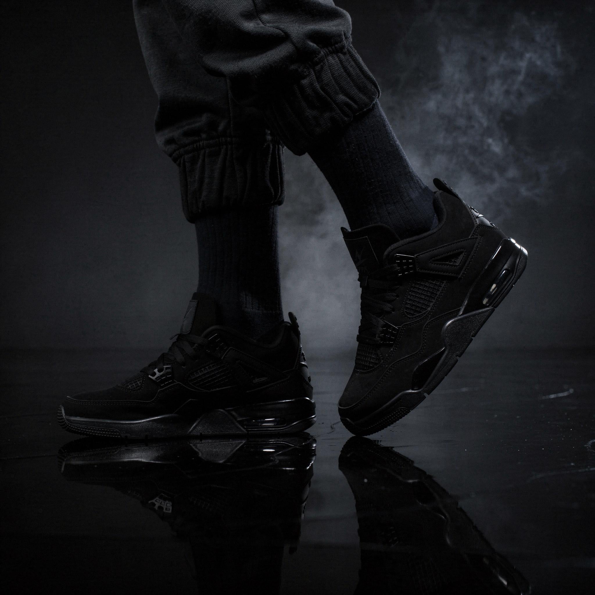 Matching Socks for Jordan 4 Retro Black Cat 2025 Inspired Design