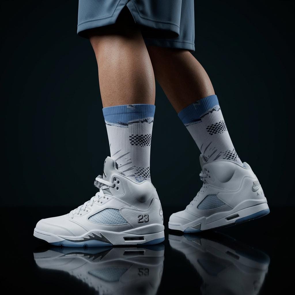 Matching Socks for Jordan 5 Retro White Metallic 2026 Low Protro Lord Of The Rings Inspired Design