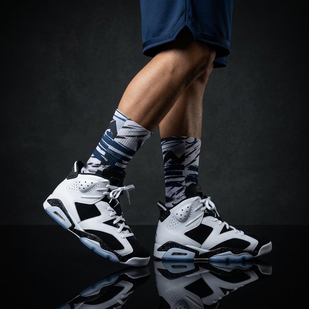 Matching Socks for Jordan 6 Retro Oreo 2026 Inspired Design